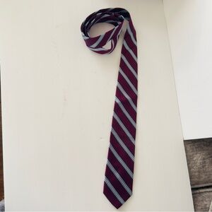 Brooks Brothers Maroon and Silver Diagonal Tie
